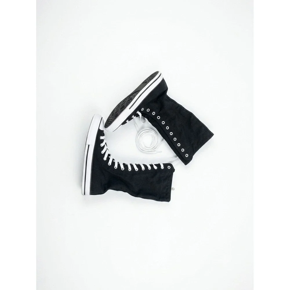 Converse Chuck Taylor All Star Knee Hi Boots Black White Girl's GS 2Y Women's 4